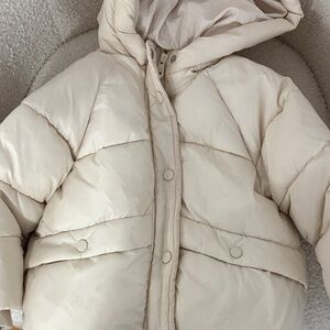 Zara Off-White Puffer Jacket